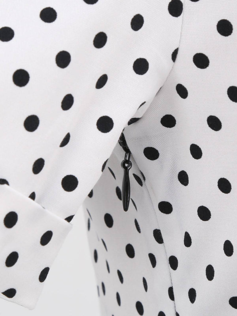 1950ER SCHWARZEN PUNKTEN PATCHWORK KLEID