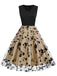 1950ER FLORAL BESTICKTES NETZ PATCHWORK KLEID