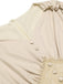 Beige 1930er V-Ausschnitt und Spitzenbesatz Kleid