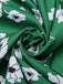 Grünes 1940er V-Ausschnitt Blumenkleid