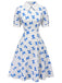 1940er Blau Schmetterling Puppe Hals Kleid