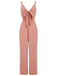 Rosa 1930er Solid Strap Lace-up Jumpsuit