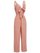 Rosa 1930er Solid Strap Lace-up Jumpsuit