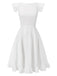 Weißes 1950er Spitze Patchwork Kleid