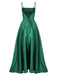 Grünes 1930er Satin-Trägerkleid