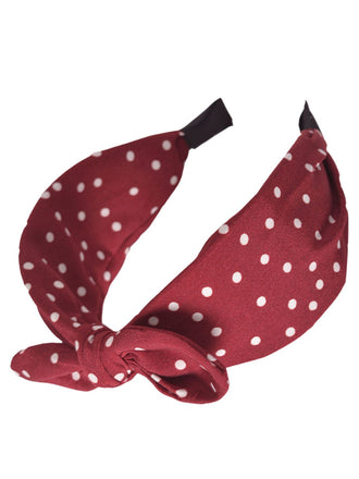 Gelb Retro Tupfen Verknotet Bogen Stirnband