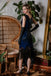BLAU 1920ER PERLEN PAILLETTEN FRANSEN FLAPPER KLEID