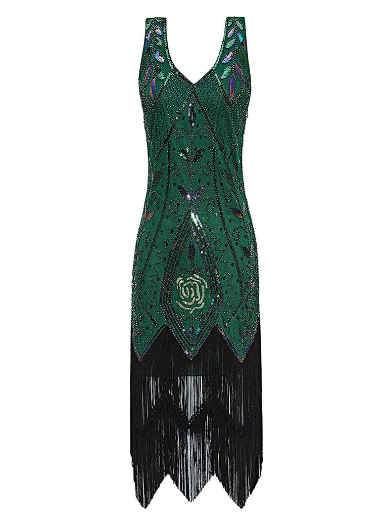 1920ER PAILLETTEN FRANSEN KLEID