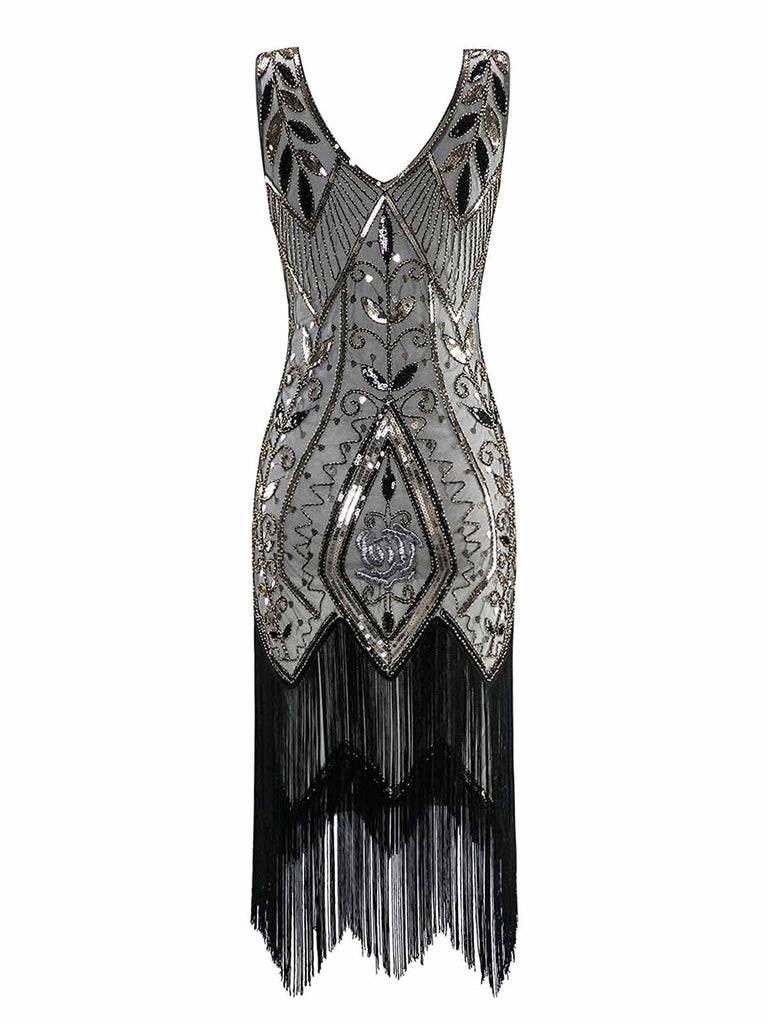 1920ER PAILLETTEN FRANSEN KLEID