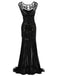 SCHWARZ 1920ER PAILLETTEN MAXI FLAPPER KLEID