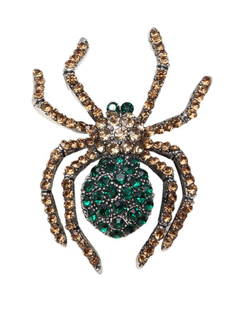 Retro Halloween Spinne Strass Brosche
