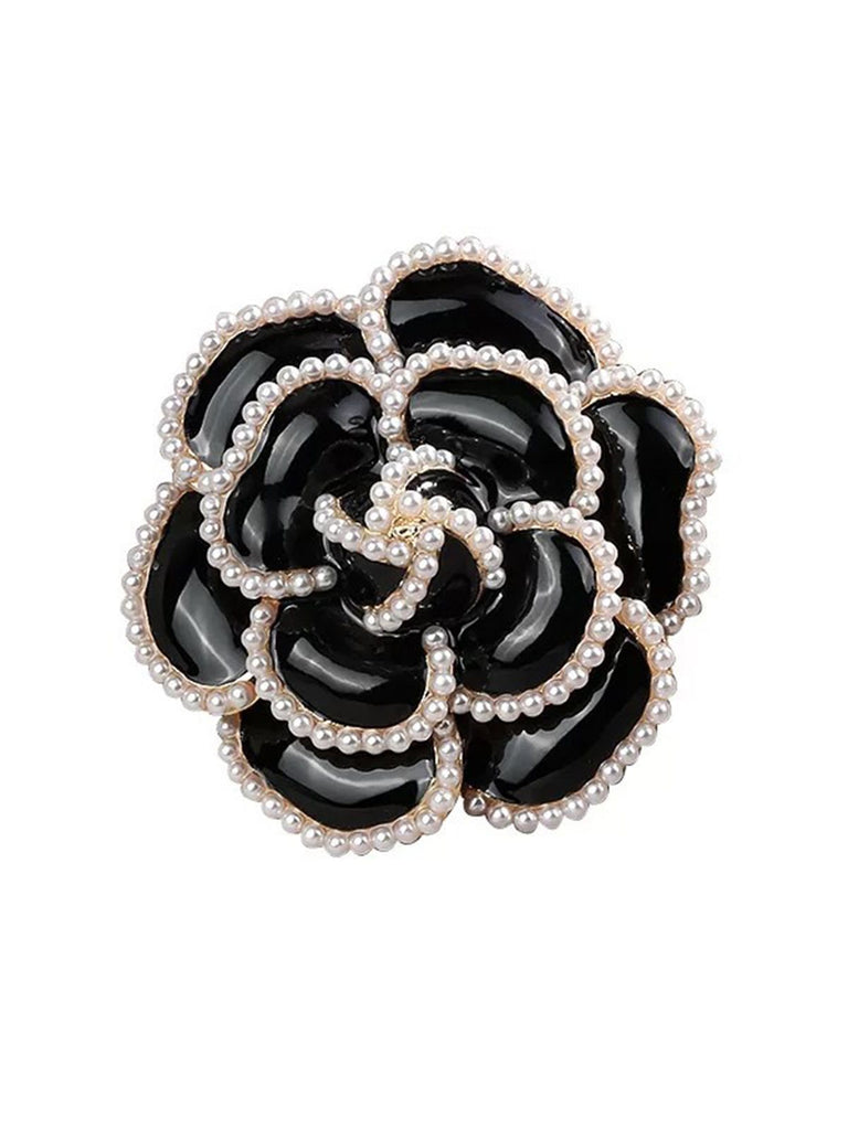 RETRO PEARL SOLID FLORAL BROOCH