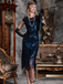 DUNKEL BLAU 1920ER FRANSEN GATSBY FLAPPER KLEID