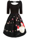 1950ER PATCHWORK WEIHNACHTSMANN BOW KLEID